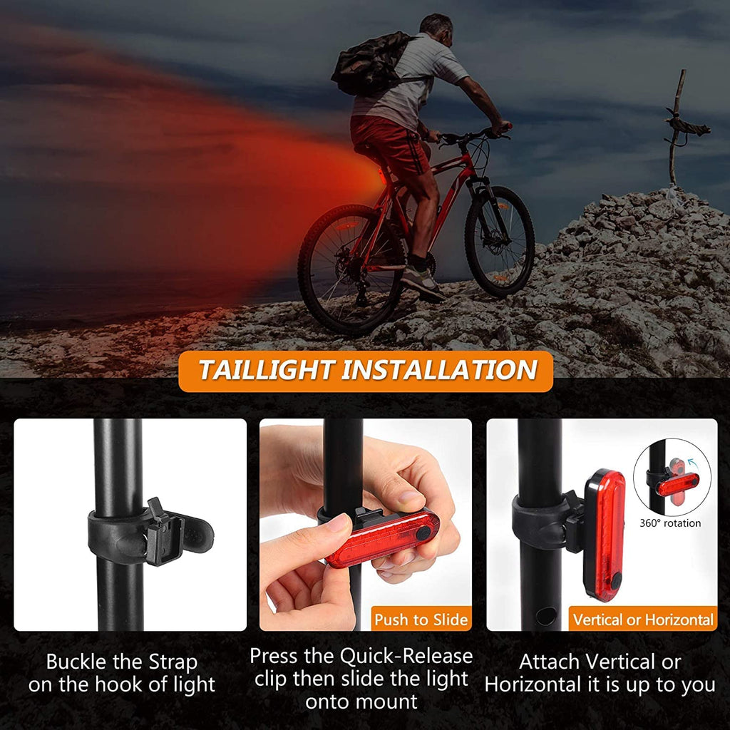 Lista Rear Bicycle Light LED USB Rechargeable Bicycle Back Light Waterproof Bicycle Taillight,2 Pcs