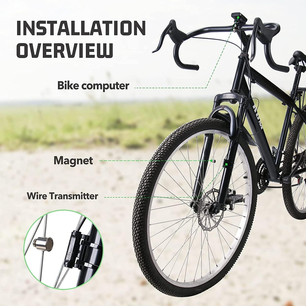 Lista Wired Bicycle Computer,MPH KM/H Bicycle Computer,Digital LCD Backlight Display Bike Speedometer,Universal 19 Functions IP54 Waterproof Bicycle Speedometer
