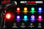 Lista Safety Warning Light, Night Riding, Hat & Backpack Clip, Multi-Use Flashlight, Bicycle Rear Light 7 Colour Modes, USB Rechargeable, Hat & Backpack Clip, Multi-Use Flashlight, Compact & Portable