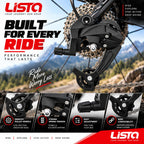 Lista Bicycle Rear Derailleur Direct Mount 6/7/8/9 Speed Mountain & Road Bike, 18/21/24/27 Speed, H/L Adjustment Screws, Universal Compatibility, Direct Mount Install