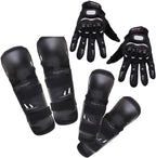 Motorcycle Riding Knee & Elbow Guard Set with Protective Gloves | 6-Piece Safety Gear Kit | Impact Resistant PP Shell, EVA Foam Padding, | Ideal for Cycling, MTB, BMX, Skateboarding,