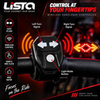 Lista Bicycle Tail Light USB Rechargable Smart Wireless Remote Control Turn Signal Warning Lamp Bike Taillight