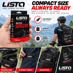 Lista Bicycle Tyre Puncture Repair Kit Includes Patch Glue, Round & Rect Patches, Metal Scraper Included, Flat Tyre Fix, Complete Repair Set