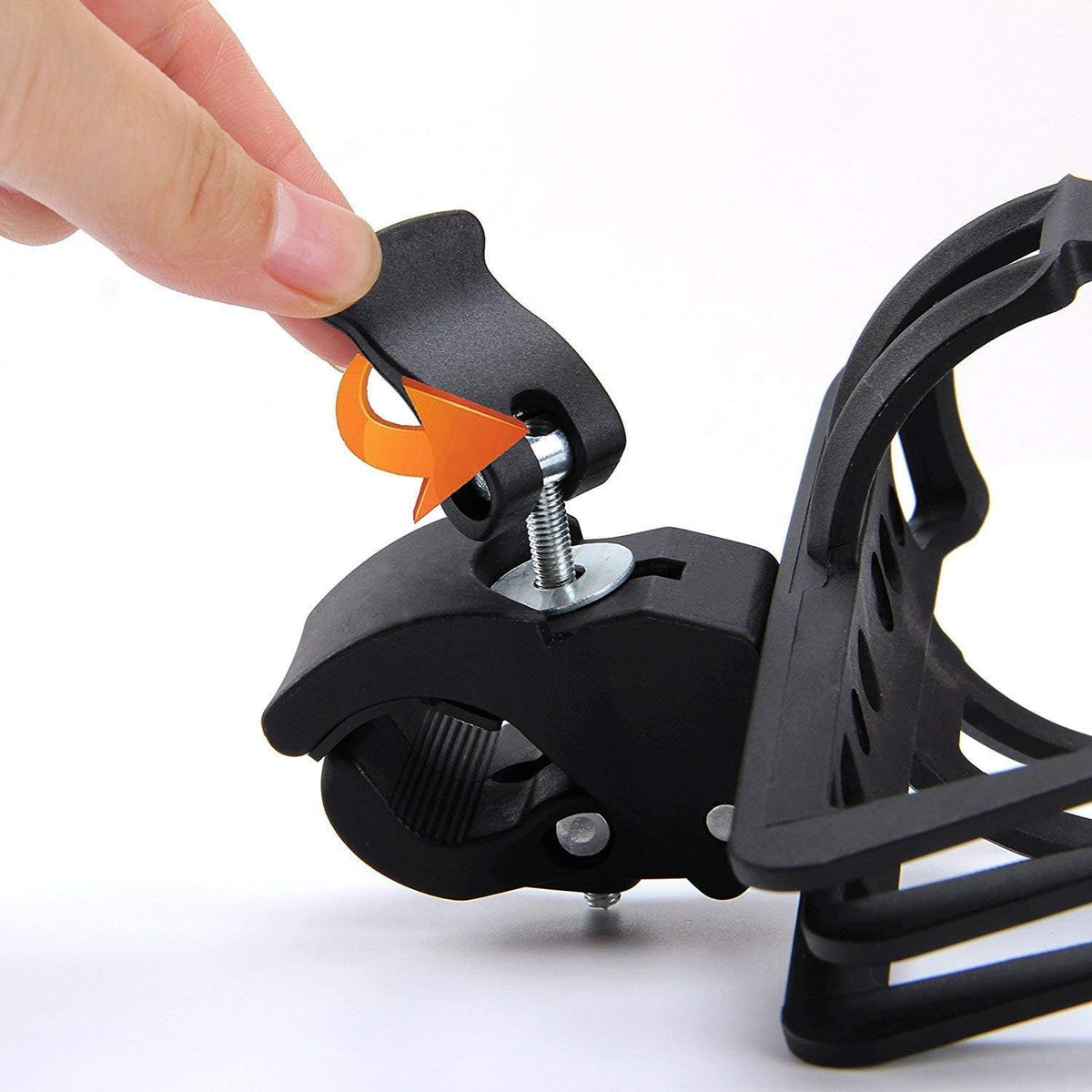 Adjustable Bicycle Cycle Bottle Holder, 360° Rotating Bike Water Bottle Cage with Quick Release Clamp, Universal Handlebar Bottle Mount for MTB, Road