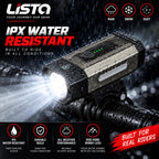 Lista Waterproof Rechargeable USB Charging Cycle Front LED Light Adjustable Mout Headligh