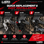 LISTA Bicycle Rear Derailleur Hanger, Universal Gear Derailleur Mounting Bracket Durable Alloy Bike Rear Mech Hanger for MTB, Road & Hybrid Cycles