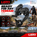 Lista Bicycle Rear Derailleur Direct Mount 6/7/8/9 Speed Mountain & Road Bike, 18/21/24/27 Speed, H/L Adjustment Screws, Universal Compatibility, Direct Mount Install