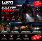 Lista Waterproof Rechargeable USB Charging Cycle Front LED Light Adjustable Mout Headligh